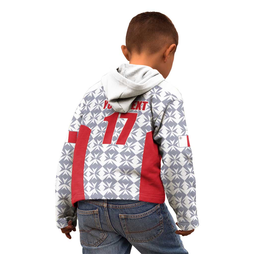 Custom Malta Football Jersey Go Champions Kid Hoodie White Style