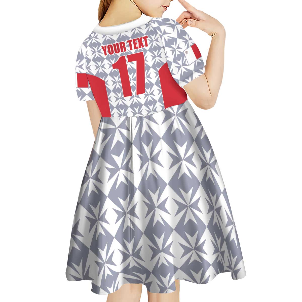 Custom Malta Football Jersey Go Champions Kid Short Sleeve Dress White Style