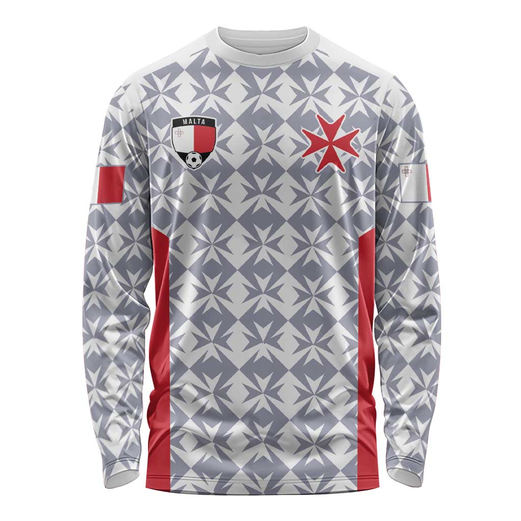 Custom Malta Football Jersey Go Champions Long Sleeve Shirt White Style