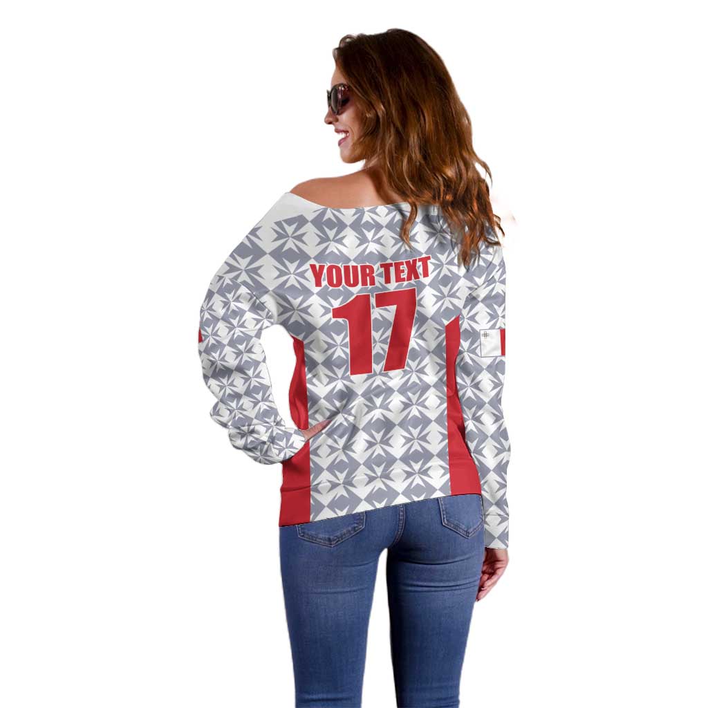 Custom Malta Football Jersey Go Champions Off Shoulder Sweater White Style