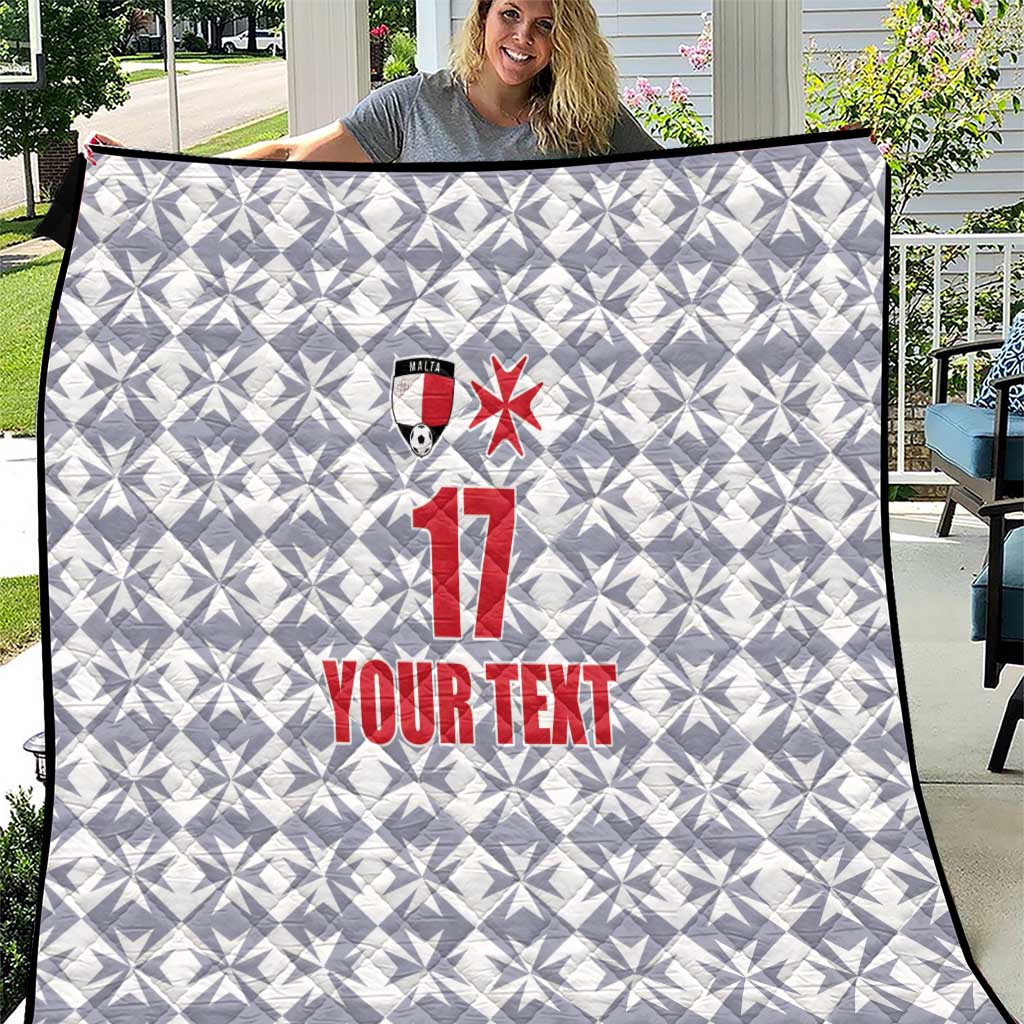 Custom Malta Football Jersey Go Champions Quilt White Style