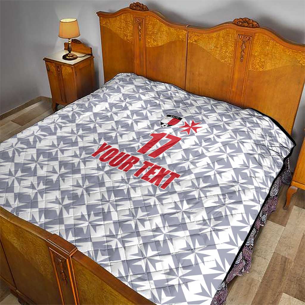 Custom Malta Football Jersey Go Champions Quilt White Style