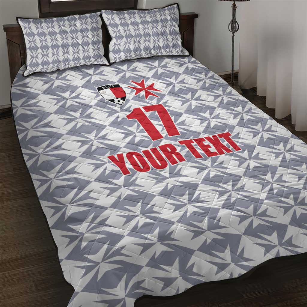 Custom Malta Football Jersey Go Champions Quilt Bed Set White Style