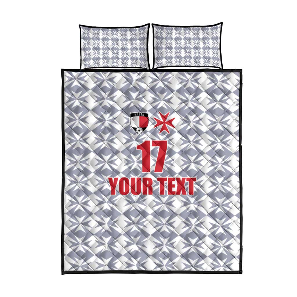 Custom Malta Football Jersey Go Champions Quilt Bed Set White Style