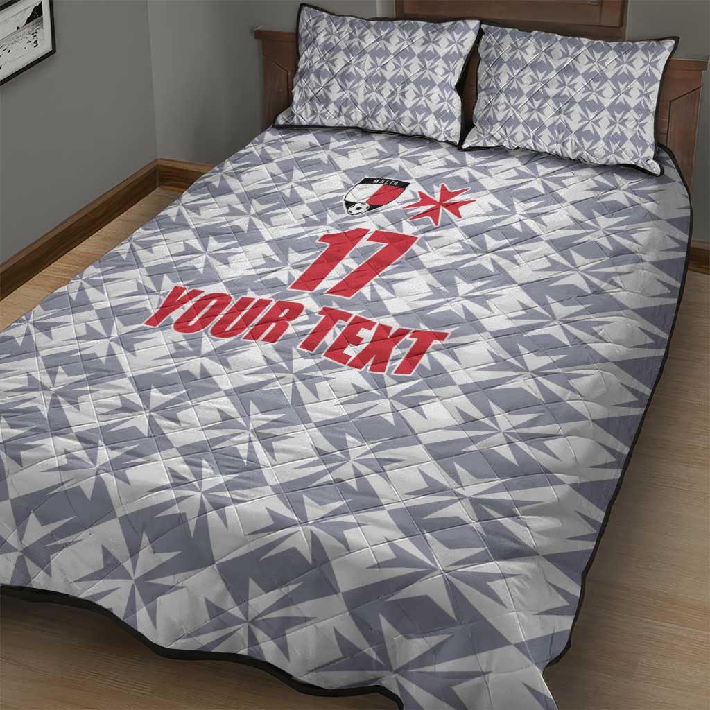 Custom Malta Football Jersey Go Champions Quilt Bed Set White Style
