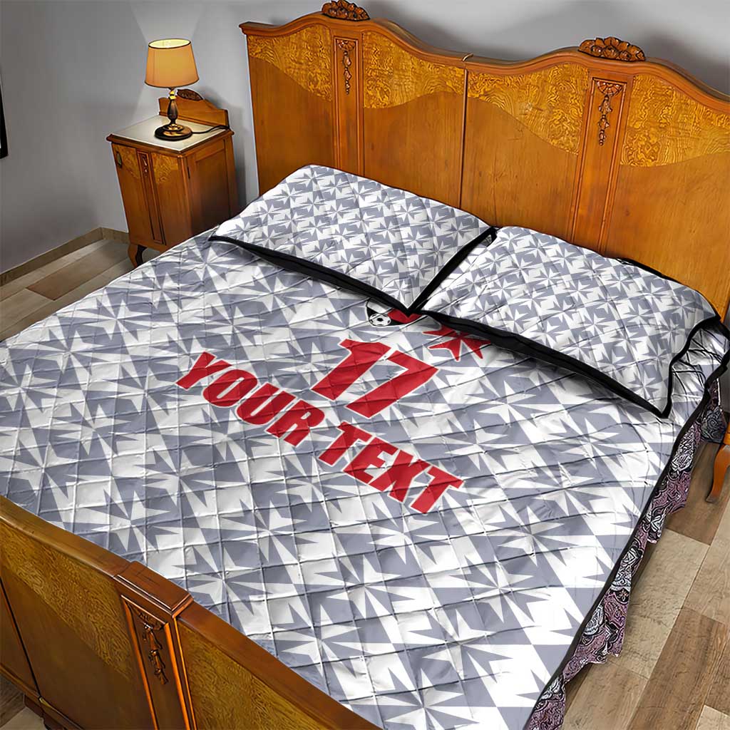 Custom Malta Football Jersey Go Champions Quilt Bed Set White Style