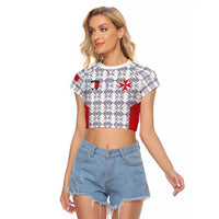 Custom Malta Football Jersey Go Champions Raglan Cropped T Shirt White Style