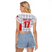 Custom Malta Football Jersey Go Champions Raglan Cropped T Shirt White Style