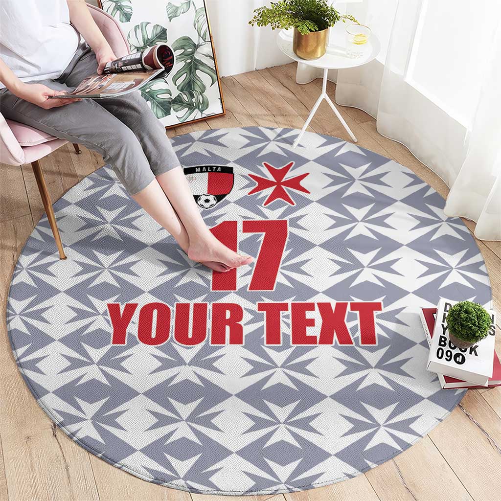 Custom Malta Football Jersey Go Champions Round Carpet White Style