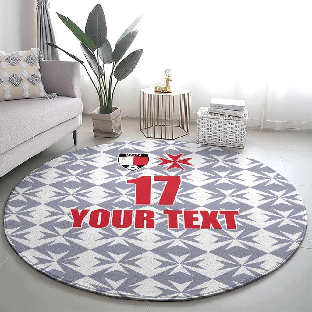 Custom Malta Football Jersey Go Champions Round Carpet White Style
