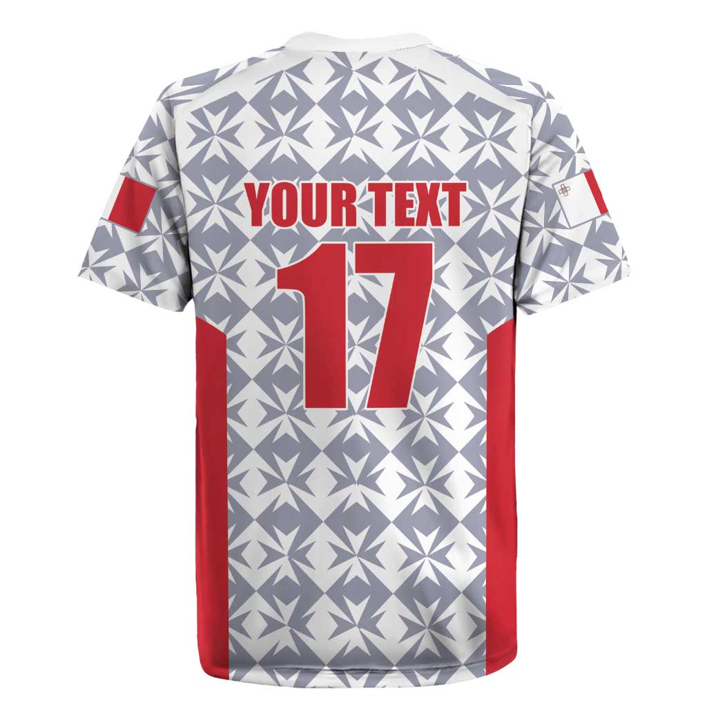 Custom Malta Football Jersey Go Champions Rugby Jersey White Style