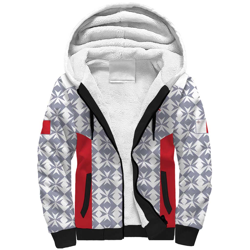Custom Malta Football Jersey Go Champions Sherpa Hoodie White Style
