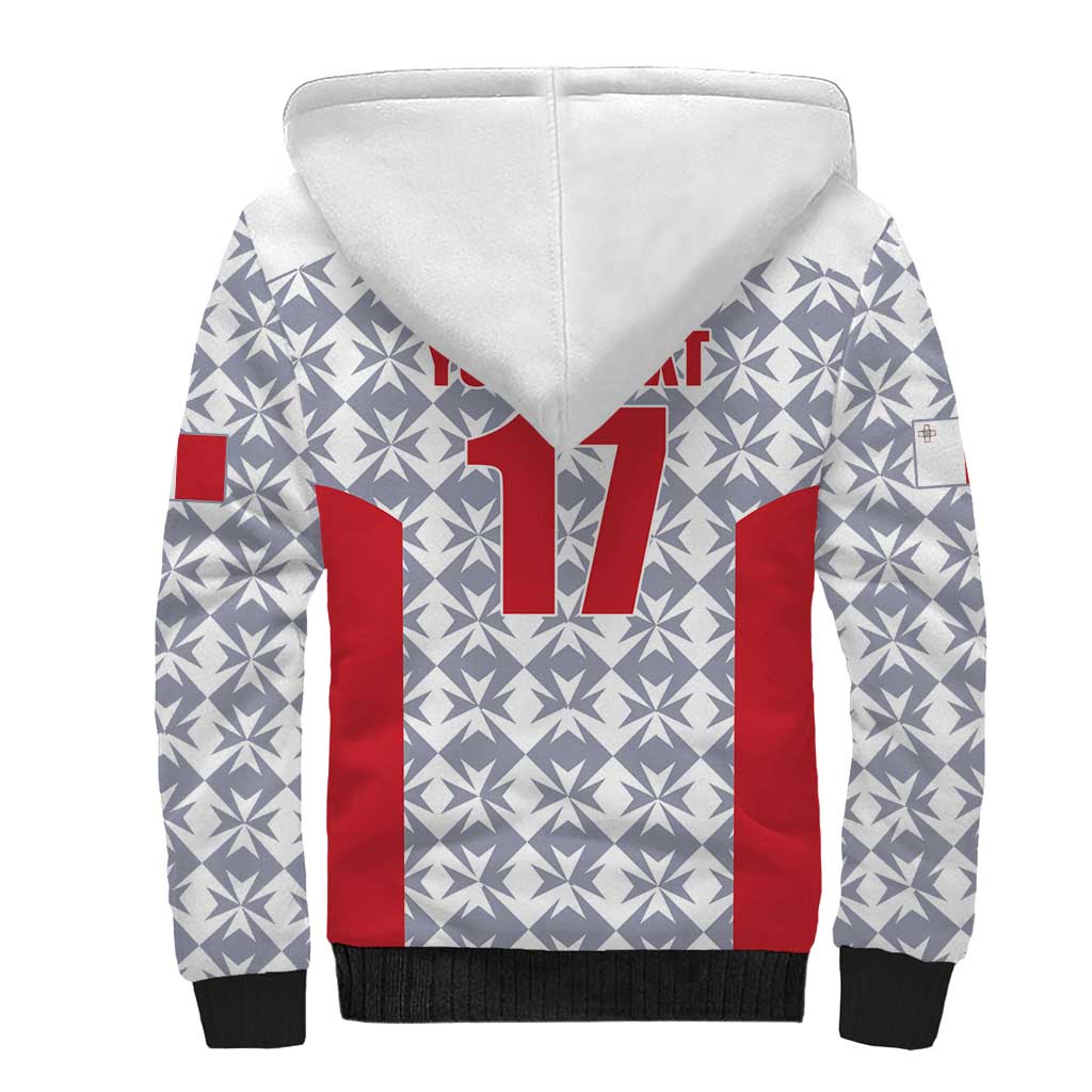 Custom Malta Football Jersey Go Champions Sherpa Hoodie White Style