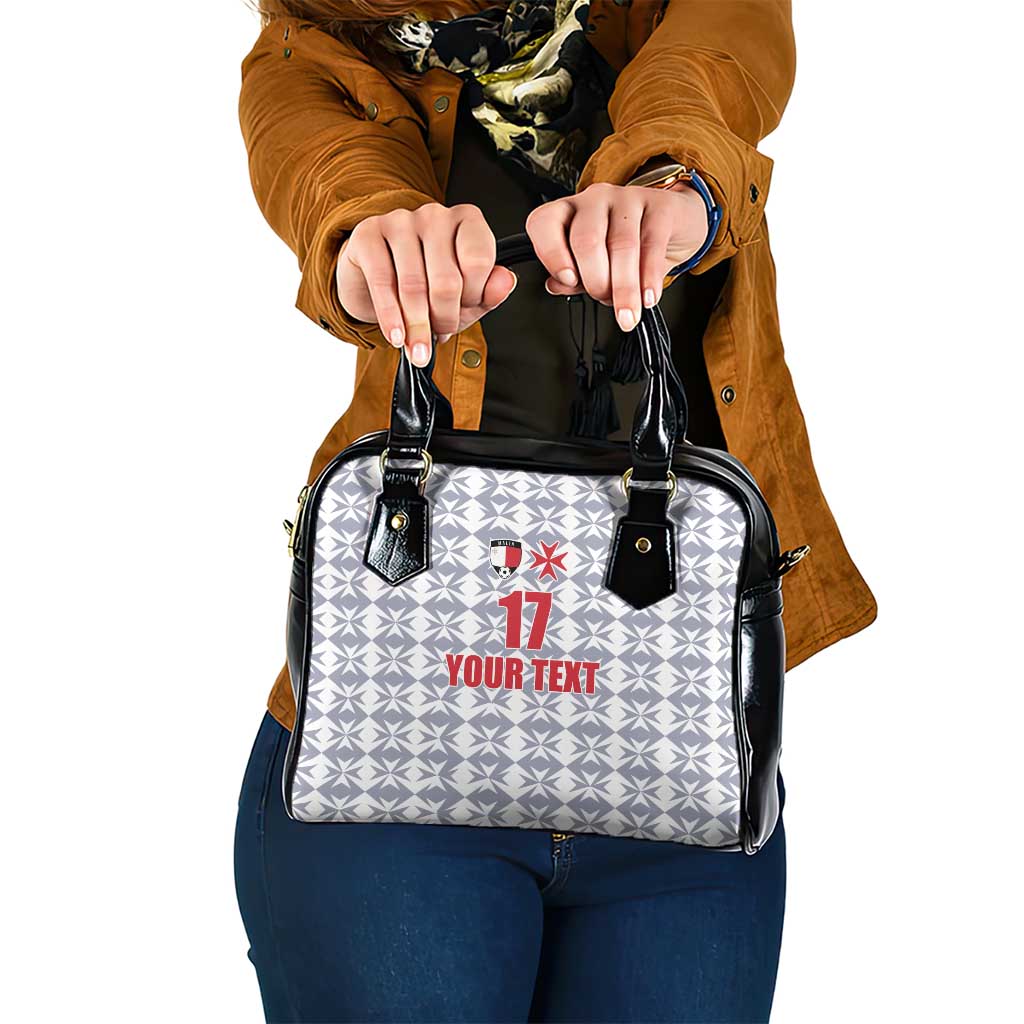 Custom Malta Football Jersey Go Champions Shoulder Handbag White Style