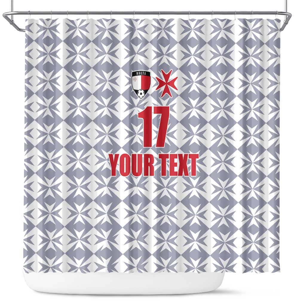 Custom Malta Football Jersey Go Champions Shower Curtain White Style