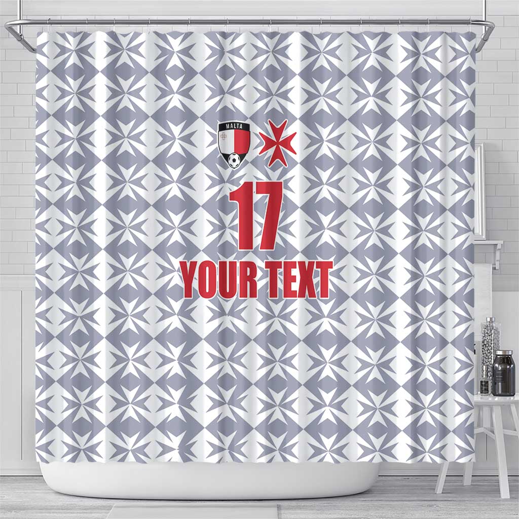 Custom Malta Football Jersey Go Champions Shower Curtain White Style