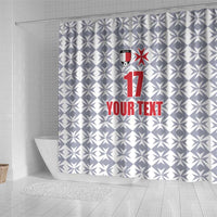 Custom Malta Football Jersey Go Champions Shower Curtain White Style