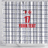 Custom Malta Football Jersey Go Champions Shower Curtain White Style