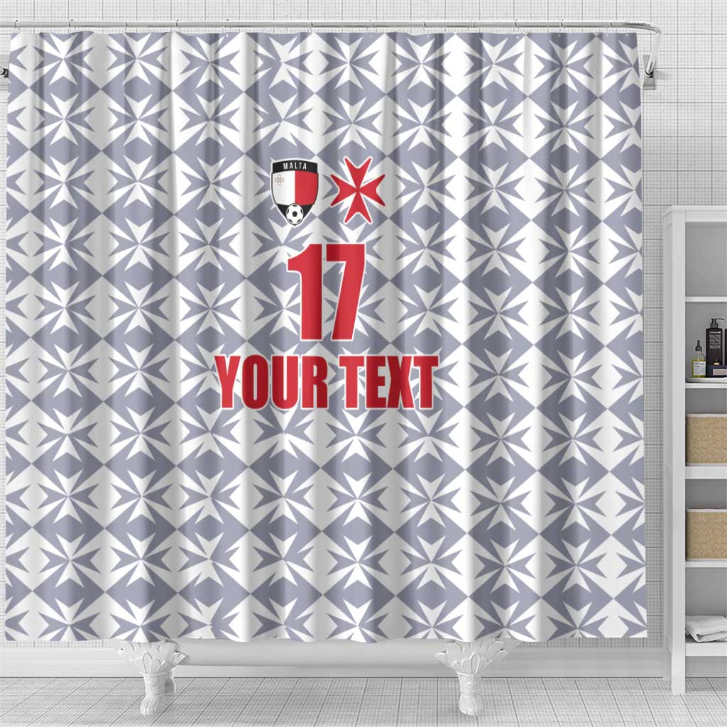 Custom Malta Football Jersey Go Champions Shower Curtain White Style