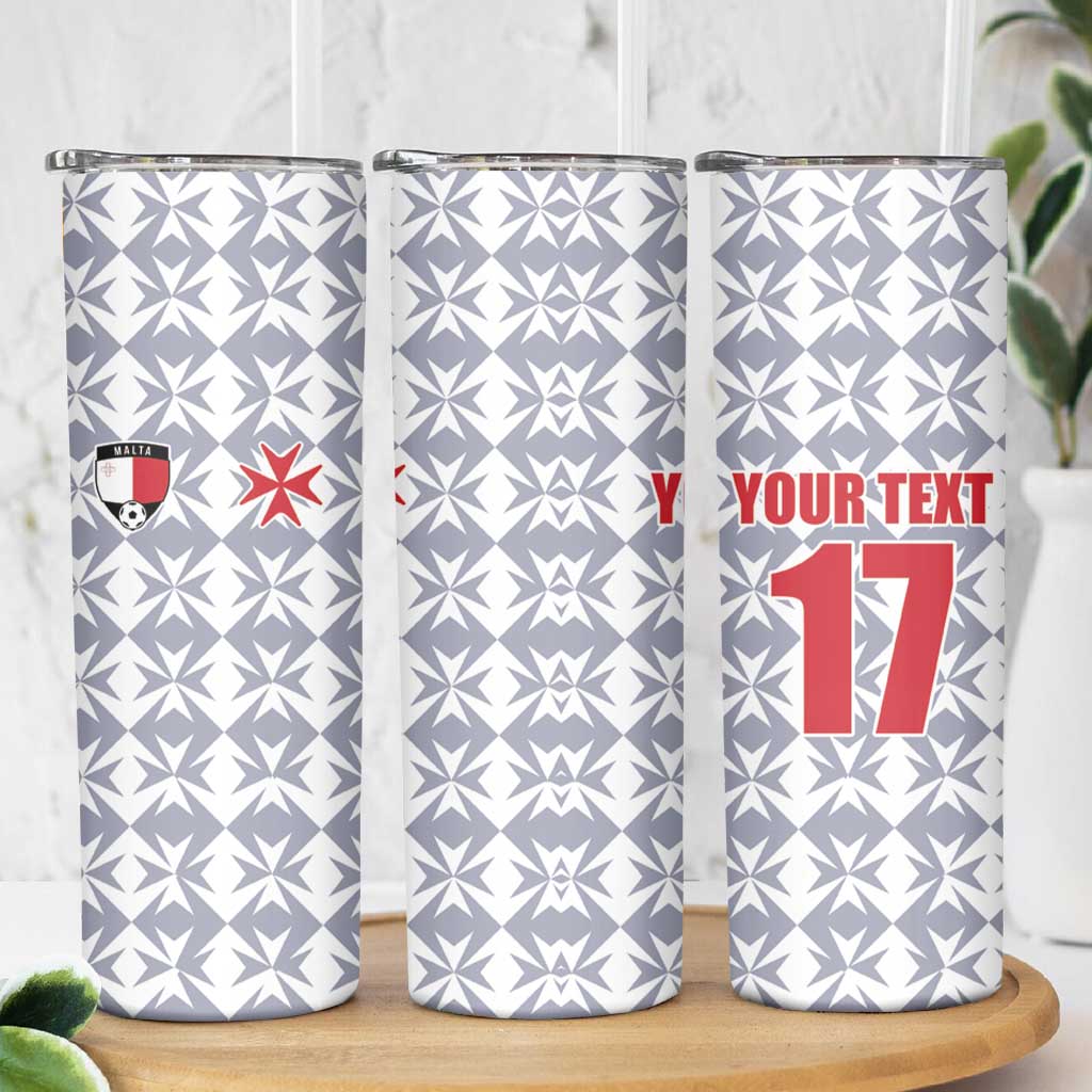 Custom Malta Football Jersey Go Champions Skinny Tumbler White Style