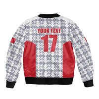 Custom Malta Football Jersey Go Champions Sleeve Zip Bomber Jacket White Style