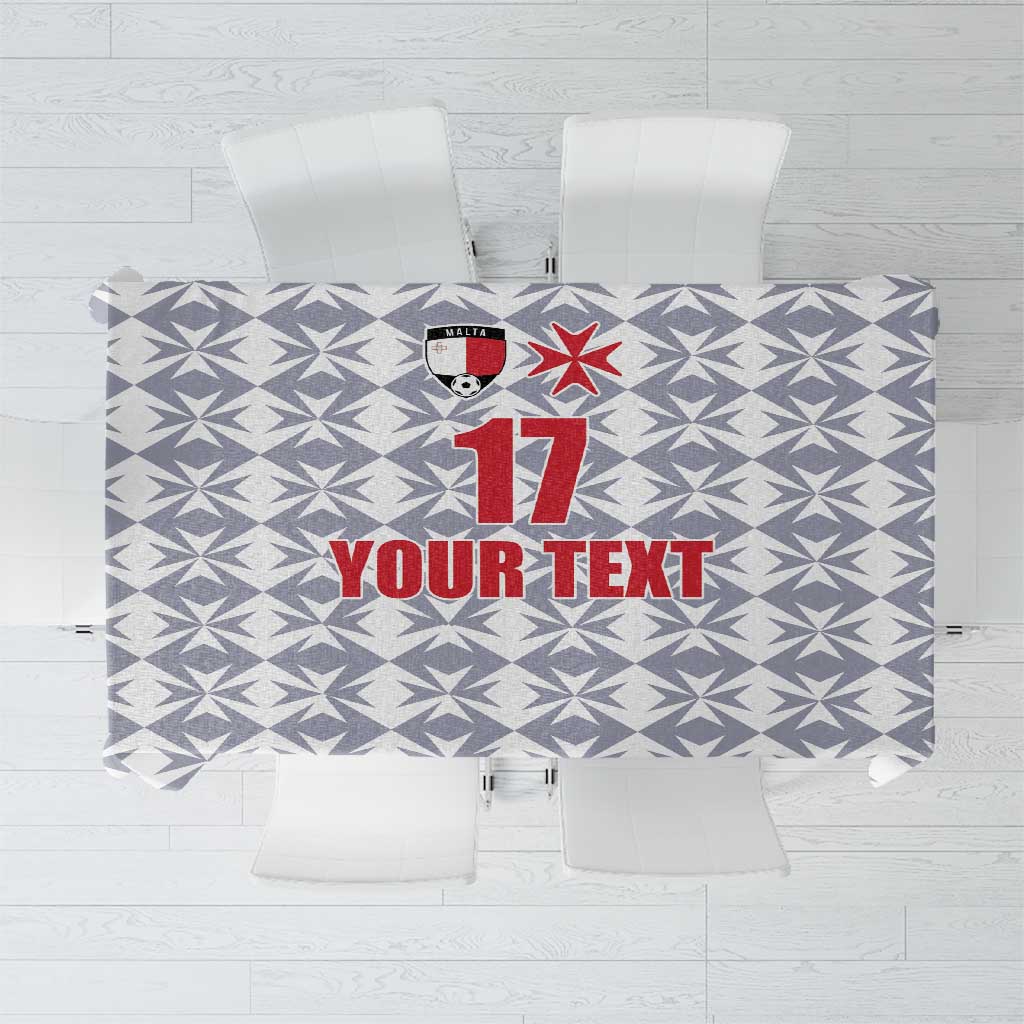 Custom Malta Football Jersey Go Champions Tablecloth White Style