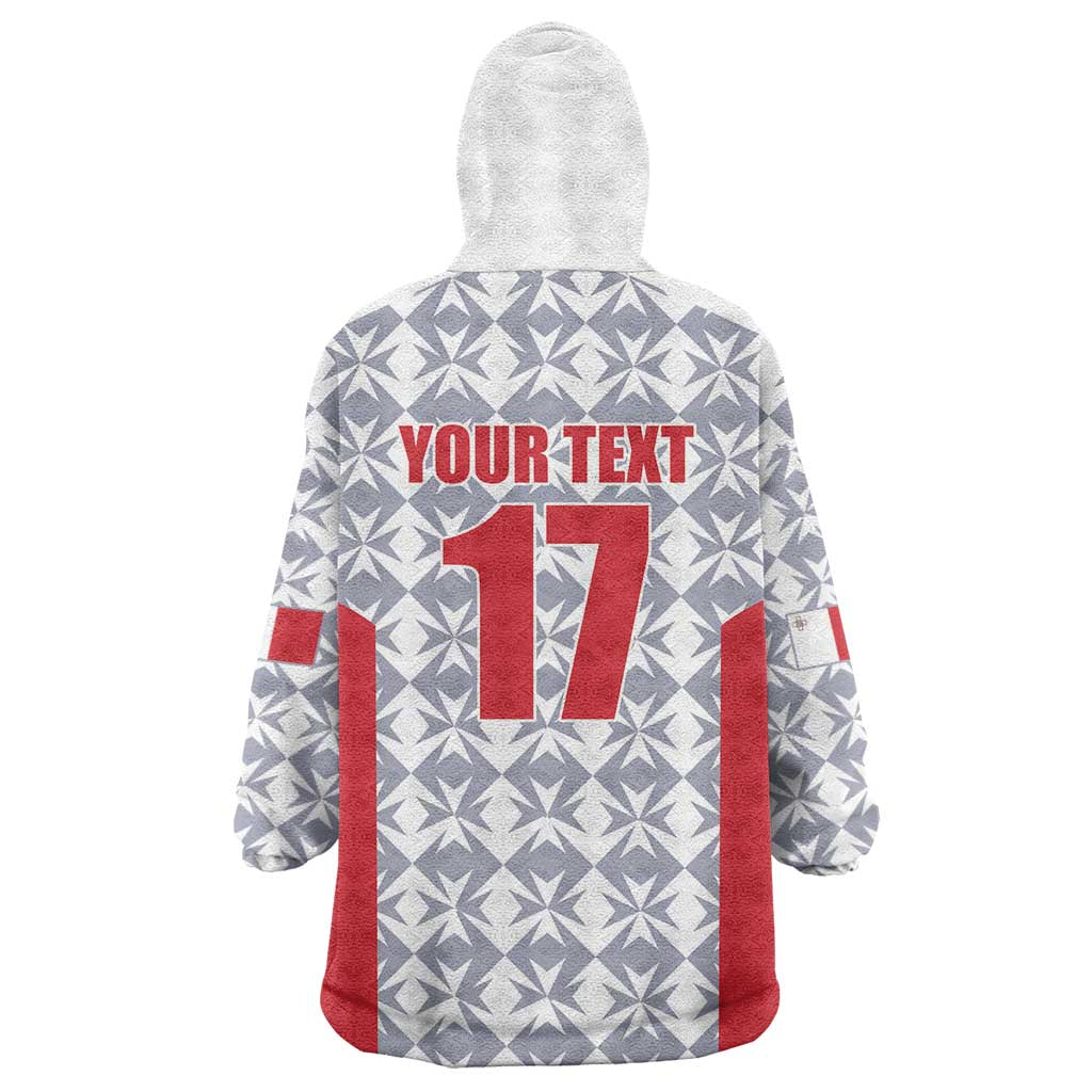 Custom Malta Football Jersey Go Champions Wearable Blanket Hoodie White Style