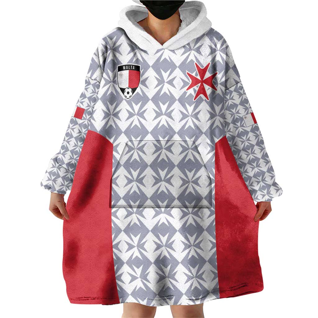 Custom Malta Football Jersey Go Champions Wearable Blanket Hoodie White Style
