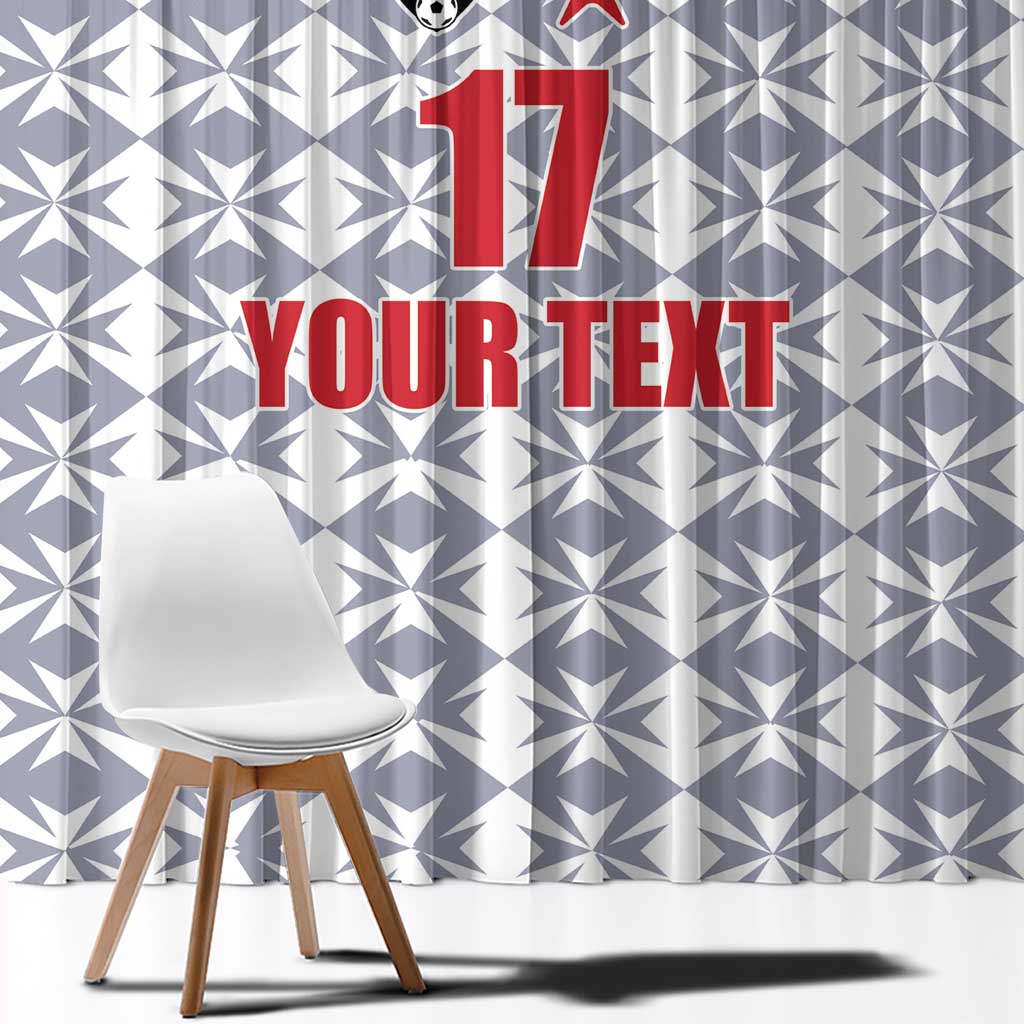 Custom Malta Football Jersey Go Champions Window Curtain White Style