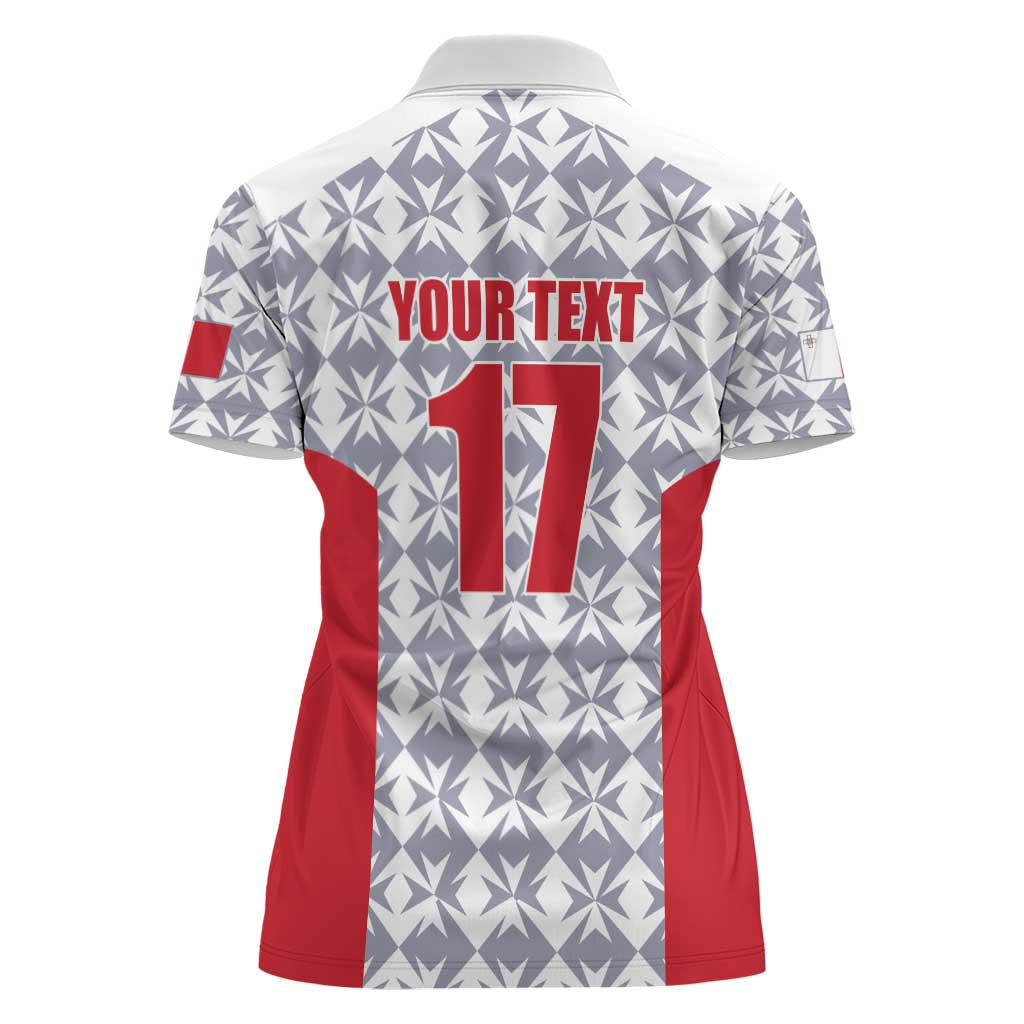 Custom Malta Football Jersey Go Champions Women Polo Shirt White Style
