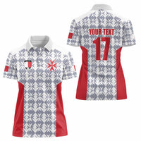 Custom Malta Football Jersey Go Champions Women Polo Shirt White Style