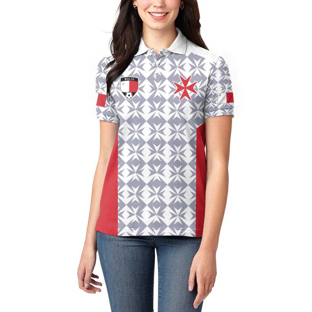 Custom Malta Football Jersey Go Champions Women Polo Shirt White Style