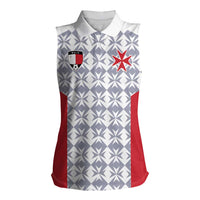 Custom Malta Football Jersey Go Champions Women Sleeveless Polo Shirt White Style