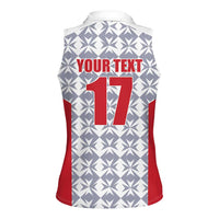 Custom Malta Football Jersey Go Champions Women Sleeveless Polo Shirt White Style