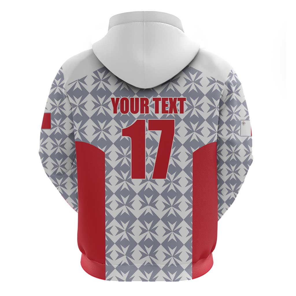 Custom Malta Football Jersey Go Champions Zip Hoodie White Style