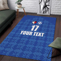 Custom Malta Football Jersey Go Champions Area Rug Blue Style