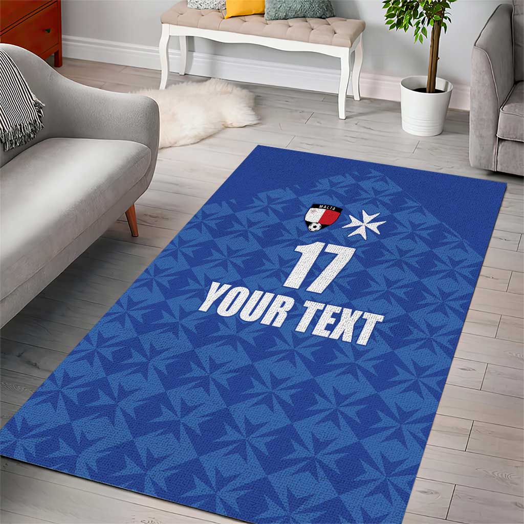 Custom Malta Football Jersey Go Champions Area Rug Blue Style