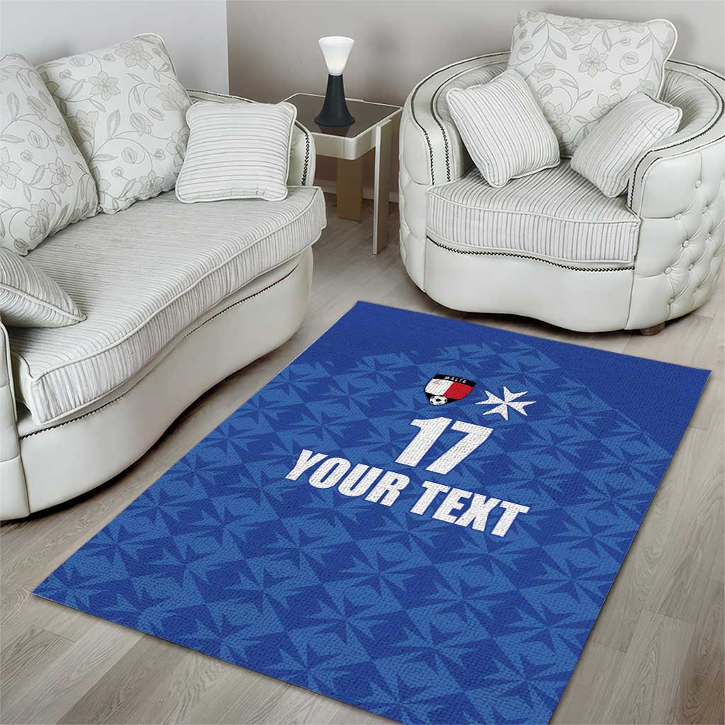 Custom Malta Football Jersey Go Champions Area Rug Blue Style