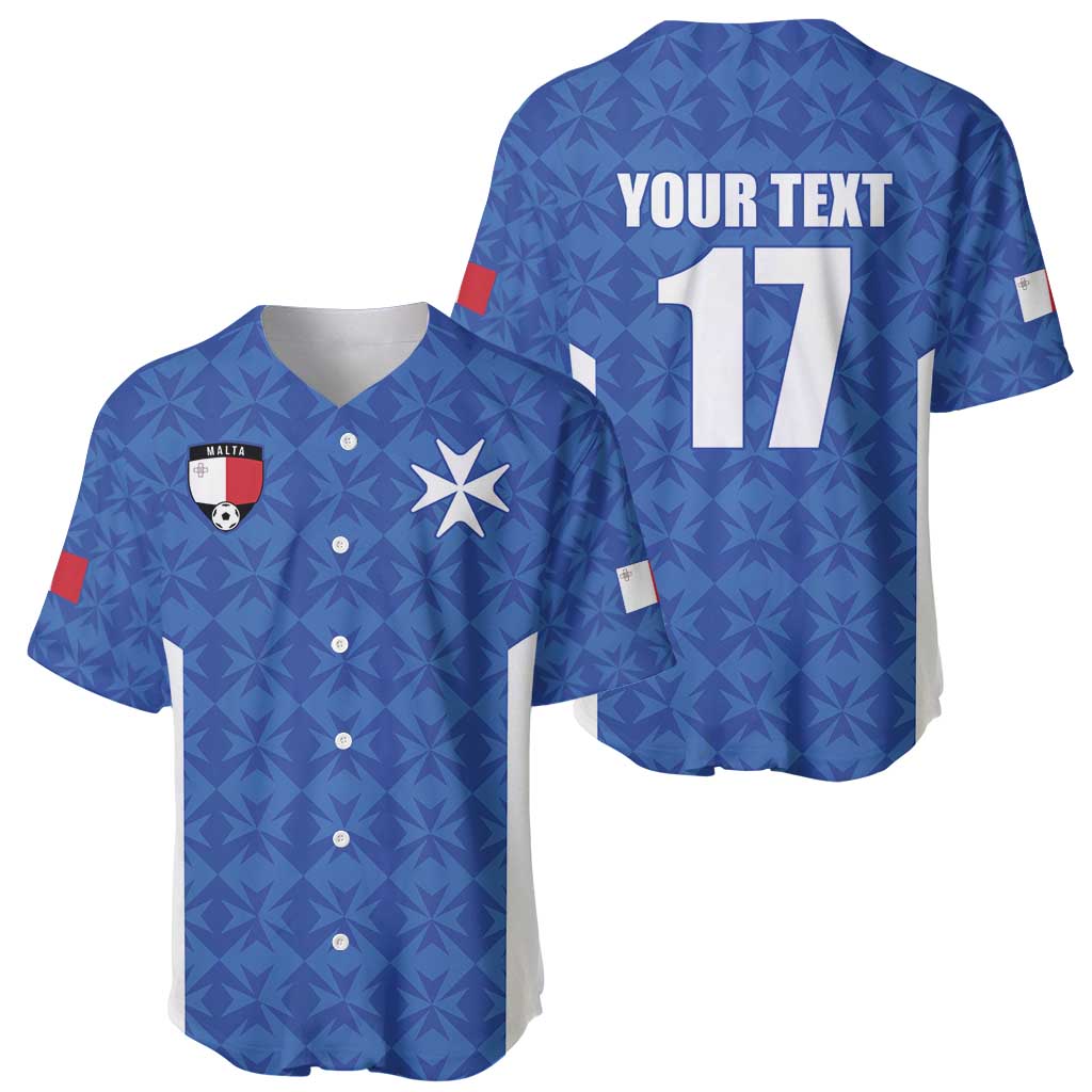 Custom Malta Football Jersey Go Champions Baseball Jersey Blue Style