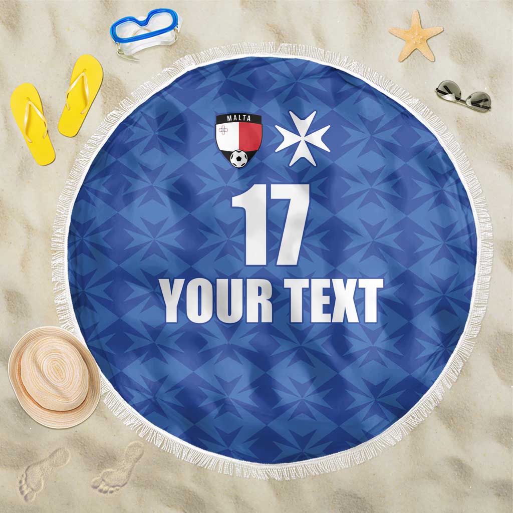 Custom Malta Football Jersey Go Champions Beach Blanket Blue Style