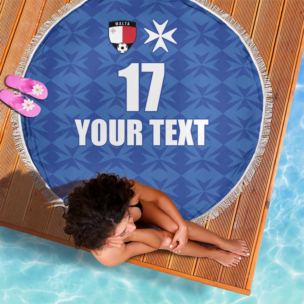 Custom Malta Football Jersey Go Champions Beach Blanket Blue Style