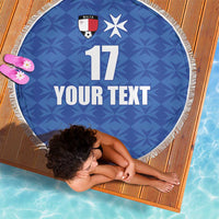 Custom Malta Football Jersey Go Champions Beach Blanket Blue Style