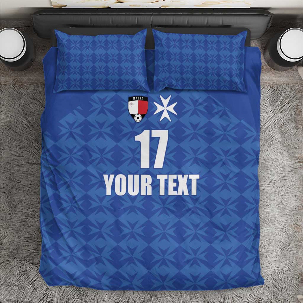 Custom Malta Football Jersey Go Champions Bedding Set Blue Style