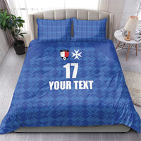 Custom Malta Football Jersey Go Champions Bedding Set Blue Style