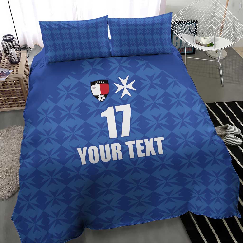 Custom Malta Football Jersey Go Champions Bedding Set Blue Style