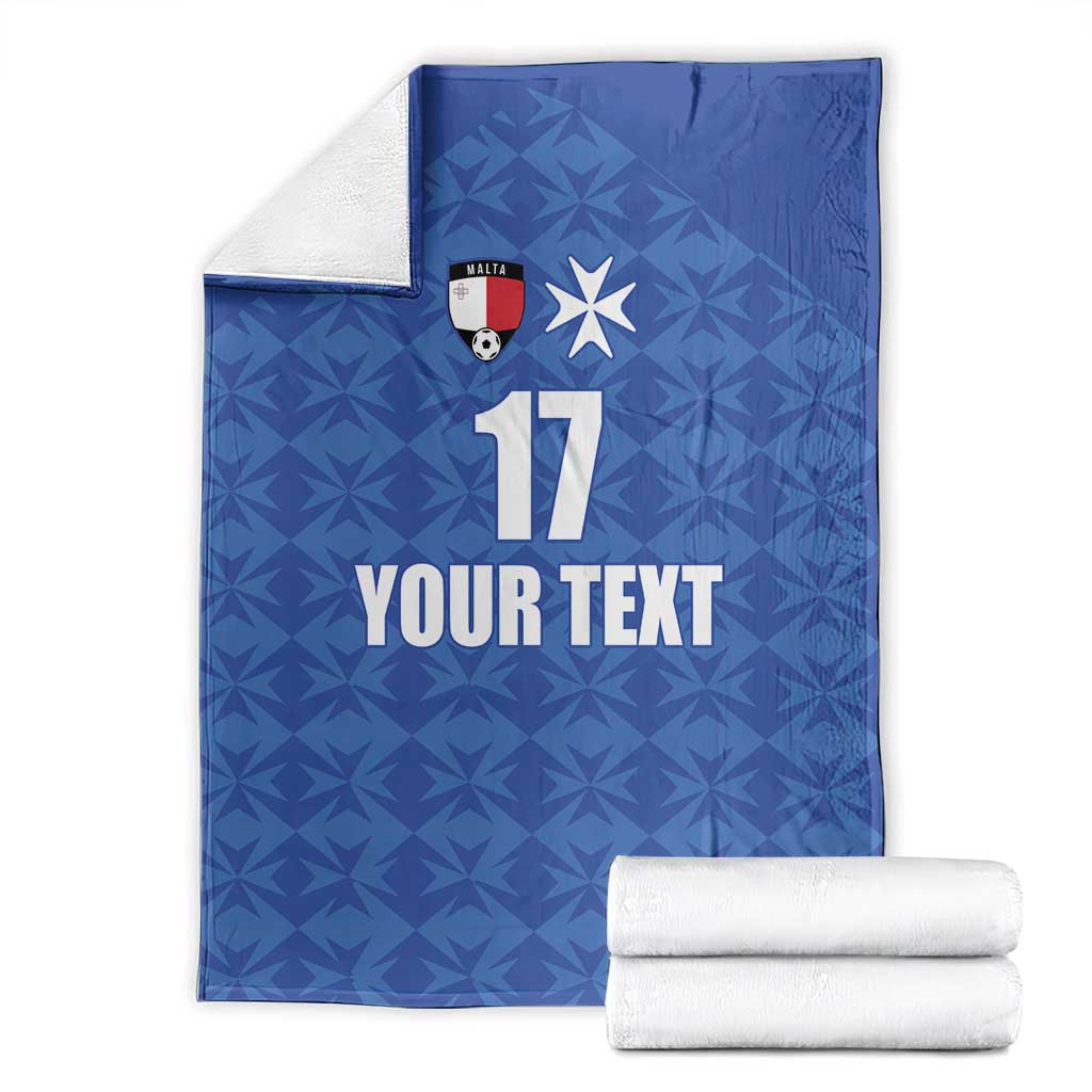 Custom Malta Football Jersey Go Champions Blanket Blue Style
