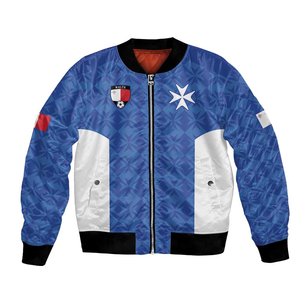 Custom Malta Football Jersey Go Champions Bomber Jacket Blue Style