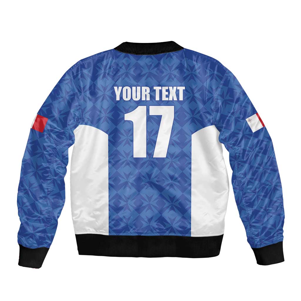 Custom Malta Football Jersey Go Champions Bomber Jacket Blue Style