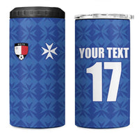 Custom Malta Football Jersey Go Champions 4 in 1 Can Cooler Tumbler Blue Style