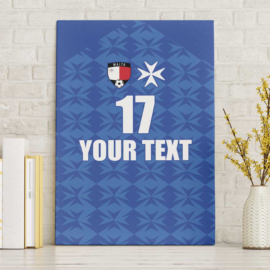Custom Malta Football Jersey Go Champions Canvas Wall Art Blue Style